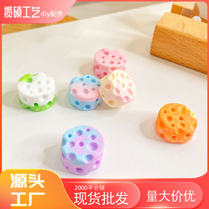 Cute Mini 3D Cheese Resin Charms For DIY Jewelry Phone Case Hair <b>Clip</b> Accessories Round Food Shape Plastic Resin Pendants - Product Image 5