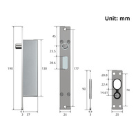 Serrure électrique à pêne tombant à panneau étroit, basse température, NO/NC, avec indicateur LED et retour d'état de porte fermée pour portes en verre ou en métal