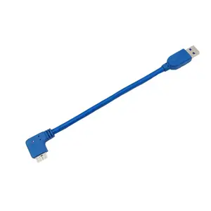 Cabo usb 3.0 macho para micro b 90 graus de ângulo reto, usb3.0 micro b cabo de sincronização de dados