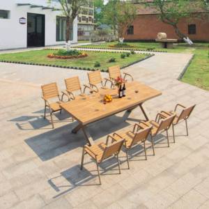 Ensemble de <span class=keywords><strong>table</strong></span> et chaises de jardin en aluminium moderne, meubles populaires pour patio, hôtel, villa, <span class=keywords><strong>table</strong></span> et chaises d'extérieur - Product Image 4