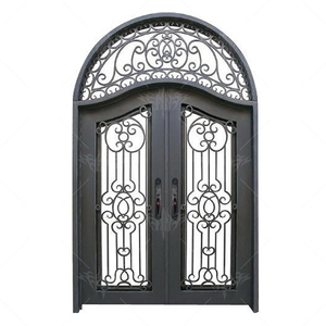 Antique Décoration Fleur Avant Double Noir Vieux <span class=keywords><strong>Forgé</strong></span> Extérieur Catalogue Porte En <span class=keywords><strong>Fer</strong></span> À <span class=keywords><strong>Vendre</strong></span> - Product Image 2