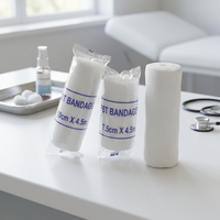 Pansement de compression médical stérile auto-adhésif respirant en polyester-coton élastique, blanc, individuel
