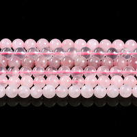 JD Wholesale Perles rondes lisses en quartz rose naturel authentique de 4/6/8/10/12 mm pour la fabrication de bijoux et de bracelets