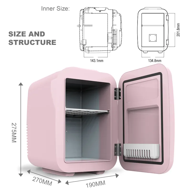 Mini Xách Tay Nhỏ Gọn Cá Nhân Tủ Lạnh Mát 4 Lít Công Suất Lạnh Sáu 12 Oz Lon Mát Và Nóng