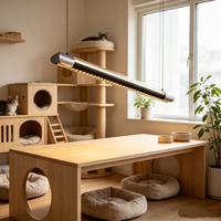 Suspension linéaire tubulaire, aluminium et acrylique chromé, vente en gros directe usine, longueur personnalisable, lampe pour îlot de cuisine et salle à manger
