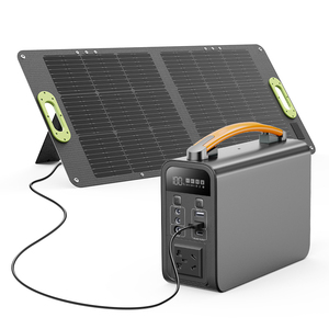Générateur solaire portable 200W 320Wh à onde sinusoïdale pure, batterie au lithium rechargeable, lampe torche solaire pour camping en extérieur, station d'alimentation portable - Product Image 2