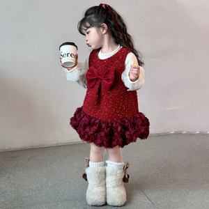 2025 vestido de princesa <span class=keywords><strong>para</strong></span> niñas <span class=keywords><strong>para</strong></span> la <span class=keywords><strong>Nochevieja</strong></span> Chaleco con lazo rojo cuello redondo cuello dulce patrón decoración nuevo <span class=keywords><strong>traje</strong></span> de Navidad <span class=keywords><strong>para</strong></span> niños - Product Image 2