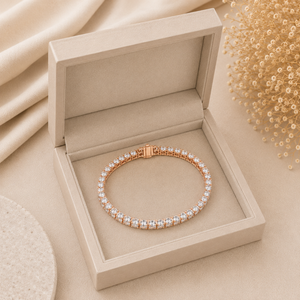 <span class=keywords><strong>Bracelet</strong></span> Tennis en Or 18 carats avec Pierres <span class=keywords><strong>Swarovski</strong></span>, Bijoux Perlés de Luxe pour Femme, Mariage et Fêtes - Product Image 4
