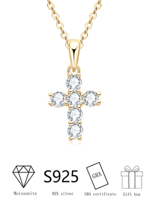 سحر مخلص للرجال والنساء مصدق من الفضة 3-قلادة مويسانيتي مسيحية مصدقة من قلادة مويسانيتي - Product Image 3