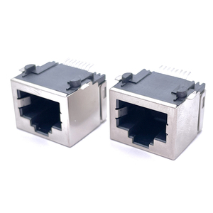 Soulin 1x1 Conector fêmea protegido <span class=keywords><strong>RJ45</strong></span> de porta única 8P8C com 10/100 Base-T integrado magnético para adaptador Ethernet