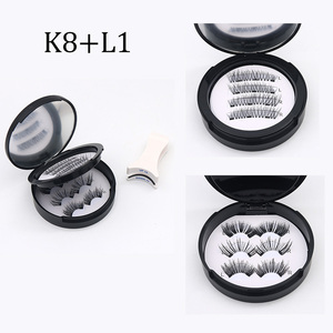 Bulu mata palsu magnetis 3D kustom kualitas tinggi lem tampilan alami lembut tahan lama Set bulu mata palsu riasan bebas s - Product Image 1