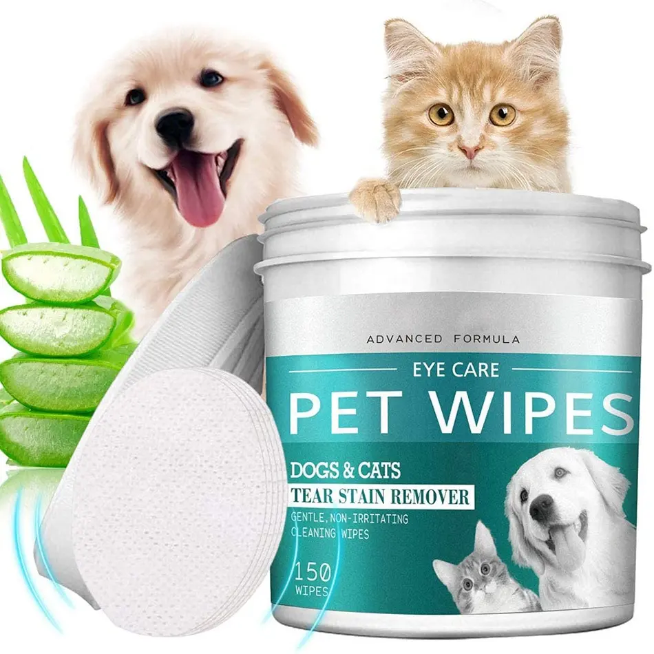 Vente en gros, Non-tissé, tissu antibactérien, rafraîchit l'haleine, lingettes pour animaux de compagnie, les chats et les chiens sont courants
