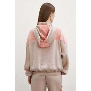 Sudadera con Capucha y Cierre para Mujer, Beige, Tejida, Transpirable, Informal - Product Image 1