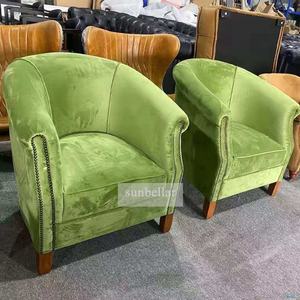 Fauteuil latéral en velours, confortable, moderne, avec tissu en bois, pour les loisirs, salon, club, - Product Image 5
