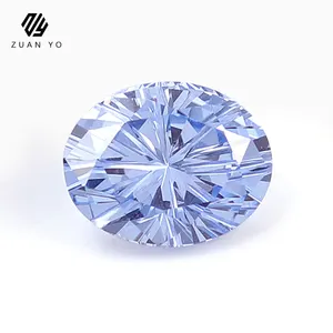 Oval Cut 1-10ct Loose Wholesale Gemstone Synthetic Cornflower Blue Sapphire Lab Grown Sapphire For Jewelry Making