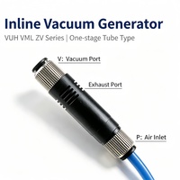 Generador de Vacío Neumático Compacto en Línea ZU05S/L ZU07S VML1006/1008 ZV-06/08 con Fuerte Succión para Automatización
