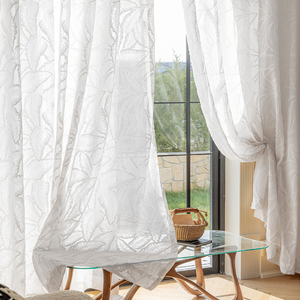 Tende Versatili Bianche con Motivo Jacquard ad Alta Trasparenza Personalizzabili Eleganti e Lussuose Decorazione Casa Moderna Tende con Texture - Product Image 4