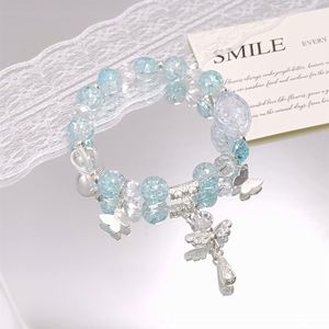 Pulsera de Cuentas de Cristal Roto INS Fantasy Popcorn con Dije de Mariposa, Color Degradado, para Niñas y Mujeres, Pulseras de la Amistad, Regalo de Joyería - Product Image 6