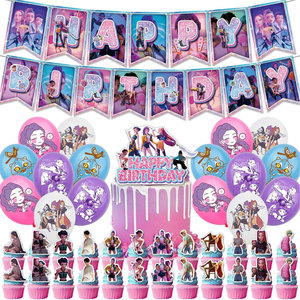 Ensemble de décorations pour fête d'<span class=keywords><strong>anniversaire</strong></span> sur le thème des jeux vidéo, comprenant une bannière joyeux <span class=keywords><strong>anniversaire</strong></span>, des ballons, des décorations pour cupcakes pour les fêtes de jeux pour enfants - Product Image 1