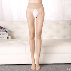 Women's Open Crotch Pantyhose Dark Skin Ultra <b>Thin</b> Sheer Solid Color Summer Spring Autumn Non Slip <b>Tights</b> - Product Image 3