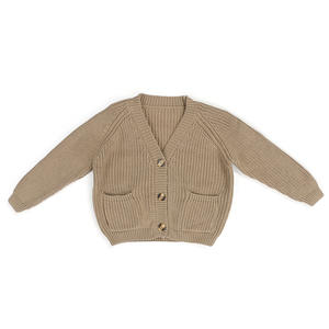 Cardigans en tricot doux pour enfants, manteaux naturels, décolletés en V profond, pour bébés garçons et filles, en Raglan, tendance - Product Image 1