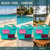 Pochette en silicone pour sac fourre-tout en caoutchouc perforé, idéale pour les vacances d'été à la plage, la piscine, les voyages, le camping, organisateur de rangement pour femmes et filles