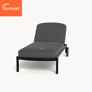 Chaise longue de jardin moderne en teck, résistante aux intempéries et aux UV, pour piscine, en bois massif - Product Image 6