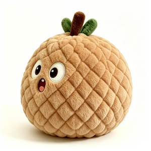 Customized Cute Round Fruit Character Plushie with Stem & Leaves, Food-Themed Gift for Kids/Fruit Lovers/Nursery Decor - Product Image 1