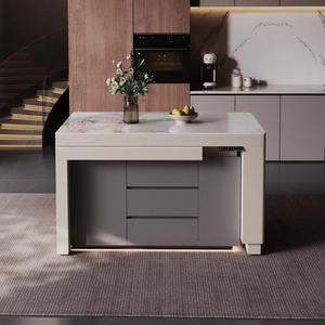 <span class=keywords><strong>Table</strong></span> à manger intégrée de cuisine de rétraction d'extension de niveau plate-forme multifonctionnelle avancée d'île de plaque de roche - Product Image 5