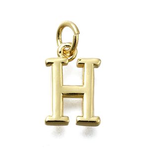 Breloques de porte-clés personnalisées avec logo alphabet classique, étiquettes de lettres <span class=keywords><strong>en</strong></span> alliage de zinc réglables, plaquées or, accessoire de collier unisexe - Product Image 1