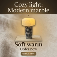 Lampe de table en marbre, style moderne et luxueux, avec accents en laiton, lumière LED pour chambre à coucher, chevet, salon, villa, hôtel, décoration, cadeau d'anniversaire