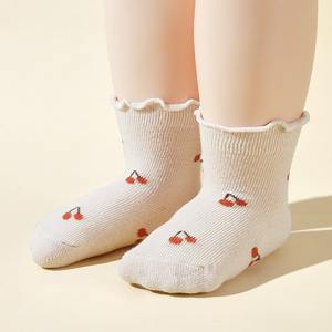 Promotie Baby Ruches Gestippelde Jacquard Antislip Sokken Crew Hoge Anti-Slip Sokken Met Ruches Voor Peuter Jongens Meisjes - Product Image 3