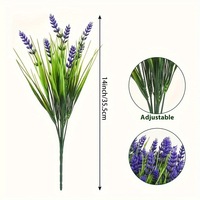Bunga Artificial Lavender Ungu Runcing Rumput Hijau Tanaman 35.5cm Kawat Dapat Disesuaikan Vas Indoor Outdoor Dapat Digunakan Kembali MOQ Rendah