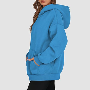 <span class=keywords><strong>Sudadera</strong></span> con <span class=keywords><strong>Capucha</strong></span> Azul Oversize para Mujer, Estilo Casual Holgado, Manga Larga, con Bolsillo Canguro, para Streetwear - Product Image 3