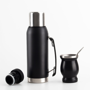 Ensemble de gourde à thé personnalisé, 8oz, <span class=keywords><strong>avec</strong></span> couvercle, bouteille Thermos, Bombilla en bois, <span class=keywords><strong>paille</strong></span> - Product Image 2