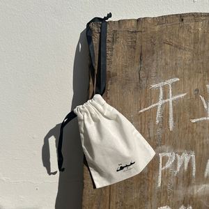 Customized Logo Printed Natural White Color Cotton Dust Proof <b>Pouch</b> Small Canvas <b>Drawstring</b> <b>Pouch</b> Bag - Product Image 4