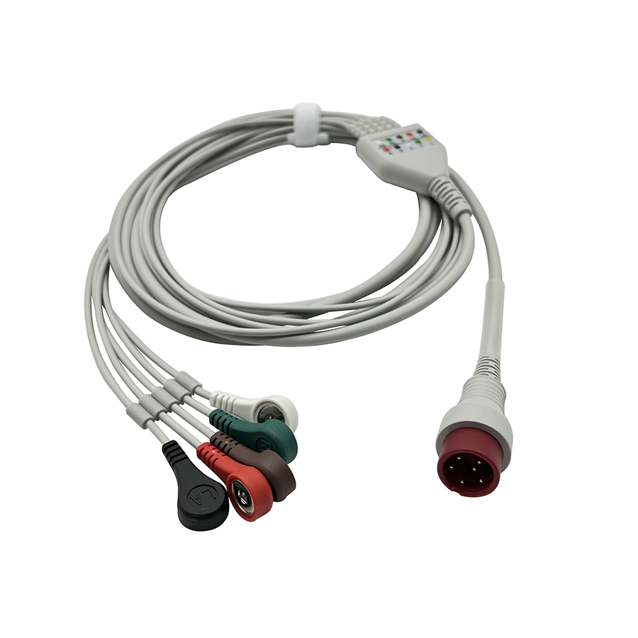 original 6pin ECG cable for zoncare snap connector