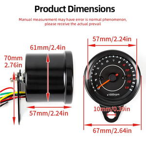 Tachymètre mécanique universel 12V LED de haute qualité pour moto, compteur de régime 0-13000 tr/min - Product Image 2