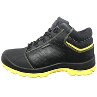 Chaussures de sécurité pour hommes certifiées CE S1P, protection pour le travail minier, embout en acier, anti-perforation, antistatiques, en cuir noir, résistantes à l'huile, antidérapantes