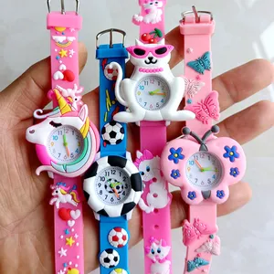 Dessin animé 3D filles garçons licorne papillon Football chat fleurs sirène fête cadeaux montres enfants enfants étudiants belle horloge - Product Image 1