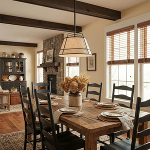 Lampada a Sospensione Vintage Stile Rustico, Decorazione per Cucina, <span class=keywords><strong>Filo</strong></span> di Rame Nero, Paralume in Tessuto Beige, Lampada a Sospensione <span class=keywords><strong>LED</strong></span> a Gabbia - Product Image 3