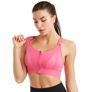 S <span class=keywords><strong>M</strong></span> L XL XXL 3XL 4XL 5XL Grosir Logo Kustom Bra Olahraga Yoga Tanpa Kawat Model Vest Resleting Depan Belakang Ukuran Besar Wanita - Product Image 3
