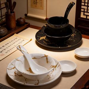 Vajilla de Melamina Moderna de Lujo <span class=keywords><strong>para</strong></span> Catering, Juego de Platos <span class=keywords><strong>para</strong></span> Servir - Product Image 4