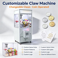 Machine à griffes à monnayeur de marque Xinye avec logo personnalisé, éclairage LED, machine de jeu d'arcade à prix, griffe interchangeable, usage commercial