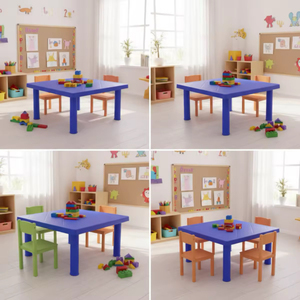 Plastic Square Table Custom Color Traditional Style Study Activity <b>Desk</b> <b>Mini</b> Portable Table for Home Daycare Playroom - Product Image 3