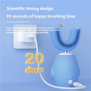 Cepillo de dientes eléctrico para niños Dibujos animados Silicona Cerdas suaves Limpieza recargable Cuidado de las encías - Product Image 3