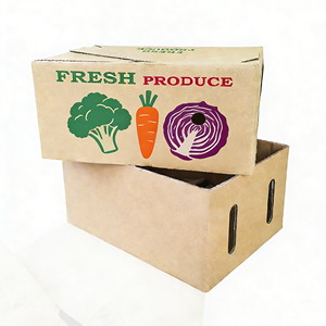 Caja de Cartón Corrugado para Productos Vegetales Frescos, Biodegradable, de 3/5 Capas, Personalizable, para Mini Pepinos Orgánicos - Product Image 1