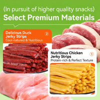 Bâtonnets de viande de poulet, canard et bœuf - Friandises naturelles pour chiens, moelleuses et croquantes, collation saine riche en protéines pour l'entraînement des chiens et des chats