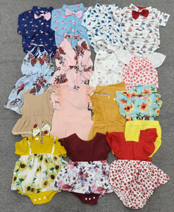Baby Rompers Summer Outfits Floral Sunflower <b>Strawberry</b> Print 2PCS Sets Mixed Size for Children - Product Image 1