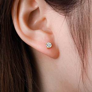 Dazzling Urban Streetwear 4 Prong Solitaire GRA Moissanite Ear Studs S925 Silver 18K Gold Plated Iced Out <b>Stick</b> Earrings Men - Product Image 6